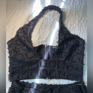 PrettyLittleThing Black Textured Top